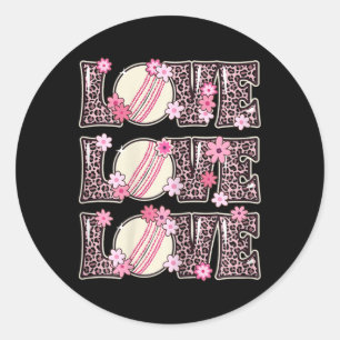 Love Cricket Lover Outfit Women Teen Girls Kids Cu Classic Round Sticker