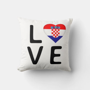 Love - Croatia Flag Cushion