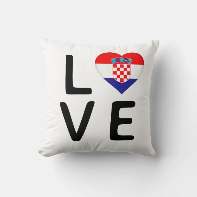 Love - Croatia Flag Cushion (Front)