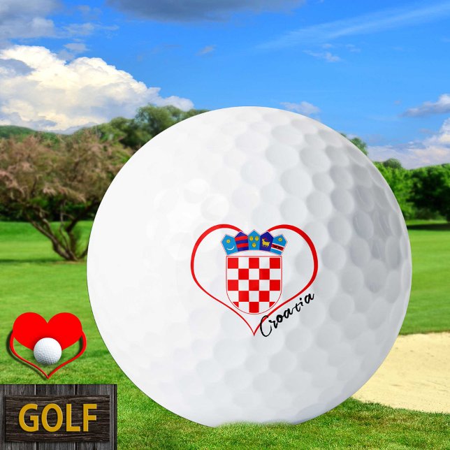 Love Croatia Golf Balls, Croatian flag, Heart Balls (Creator Uploaded)