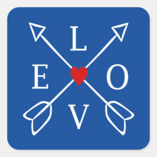 Love Crossed Arrows Classic Round Sticker