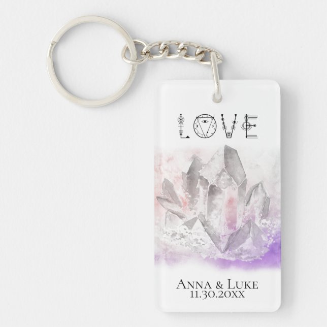 *~* "LOVE"  Crystals Events Weddings SWAG Key Ring (Front)