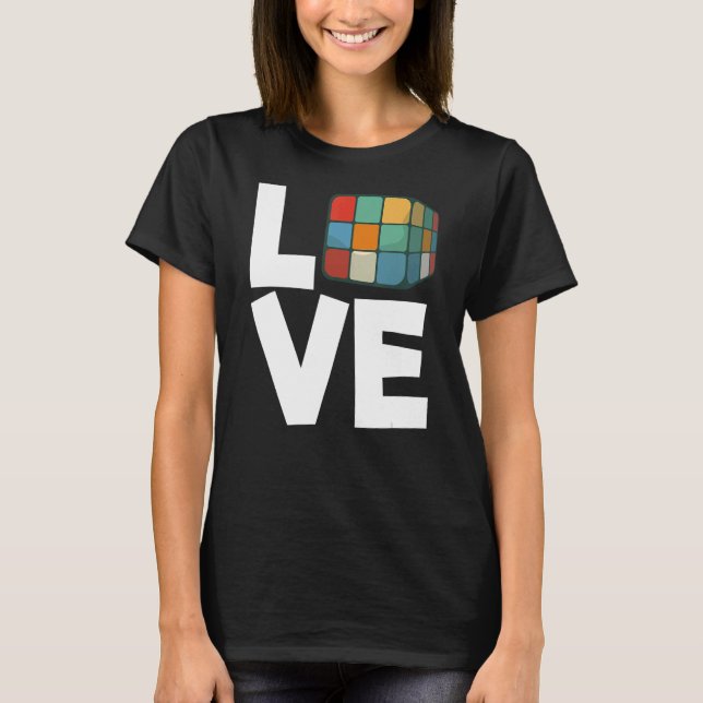 Love Cubing Puzzle Solving Cube Love Cubes Speed C T-Shirt (Front)