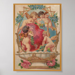 Love cupid vintage poster