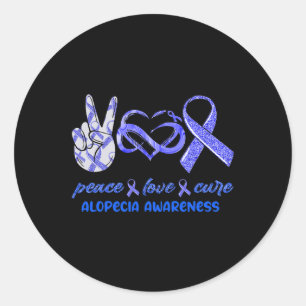 Love Cure Alopecia Awareness Classic Round Sticker