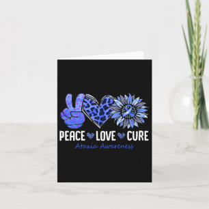 Love Cure Ataxia Awareness Month Blue Sunflower Ri Card