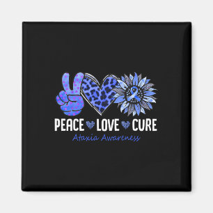Love Cure Ataxia Awareness Month Blue Sunflower Ri Magnet