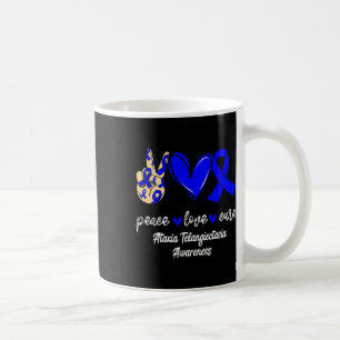 Love Cure Ataxia Telangiectasia Blue Ribbon Awaren Coffee Mug
