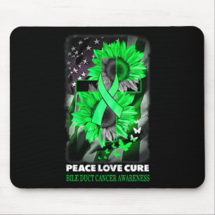Love Cure Bile Duct Cancer Awareness Sunflower Mouse Pad