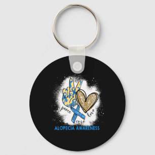 Love Cure Bleached Alopecia Awareness Key Ring