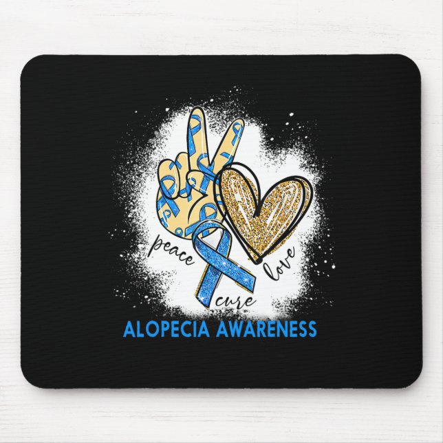 Love Cure Bleached Alopecia Awareness  Mouse Pad (Front)
