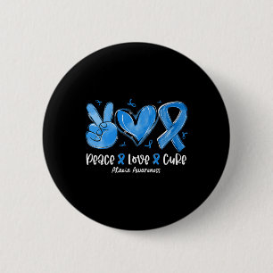Love Cure Blue Ribbon Ataxia Awareness  6 Cm Round Badge