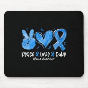 Love Cure Blue Ribbon Ataxia Awareness Mouse Pad