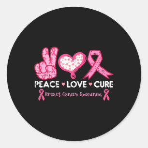 Love Cure Breast Cancer Awareness Fight Survivor W Classic Round Sticker