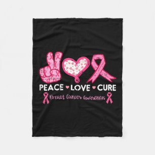 Love Cure Breast Cancer Awareness Fight Survivor W Fleece Blanket