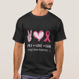Love Cure Breast Cancer Awareness Women Kids Men T-Shirt