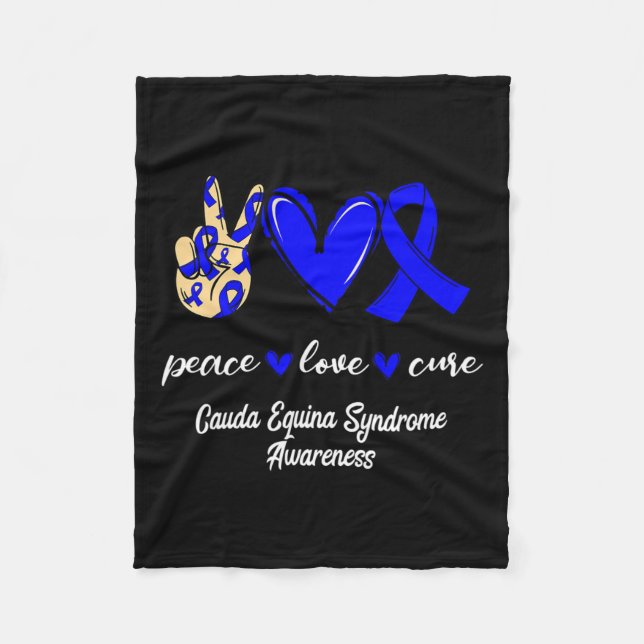Love Cure Cauda Equina Syndrome Blue Awareness  Fleece Blanket (Front)