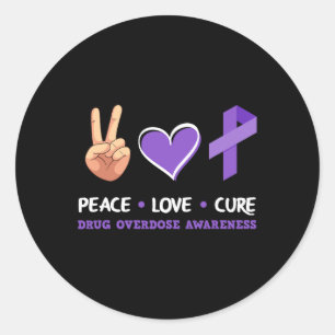Love Cure Drug Overdose Awareness Classic Round Sticker