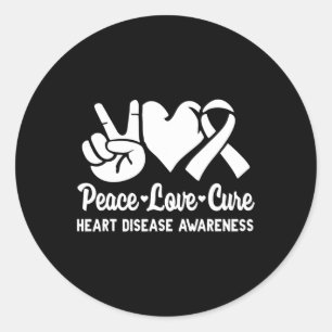 Love Cure Go Red American Heart Disease Awareness  Classic Round Sticker