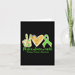 Love Cure Green Ribbon Kidney Disease Awareness 1  Card
