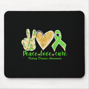 Love Cure Green Ribbon Kidney Disease Awareness 1 Mouse Pad
