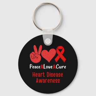 Love Cure Heart Disease Awareness Month Men Women  Key Ring