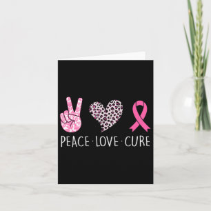 Love Cure Heart Pink Ribbon Breast Cancer Awarenes Card
