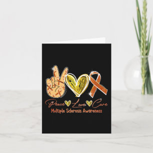 Love Cure Multiple Sclerosis Awareness Orange Ribb Card
