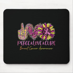 Love Cure Pink Leopard Sunflower Breast Cancer Mouse Pad