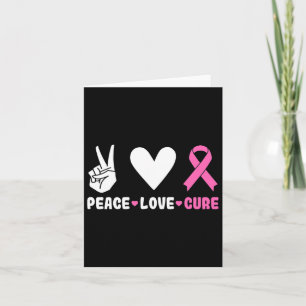 Love Cure Pink Ribbon Breast Cancer Awareness Card