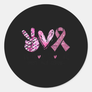 Love Cure Pink Ribbon Cancer Breast Awareness 1 Classic Round Sticker