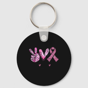Love Cure Pink Ribbon Cancer Breast Awareness 1  Key Ring