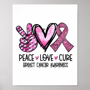 Love Cure Pink Ribbon Cancer Breast Awareness 1  Poster