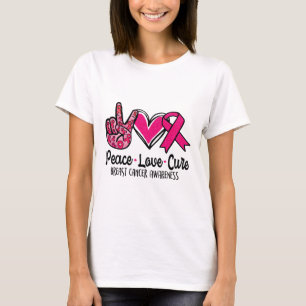 Love Cure Pink Ribbon Cancer Breast Awareness 3 T-Shirt