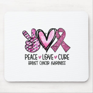 Love Cure Pink Ribbon Cancer Breast Awareness Mouse Pad