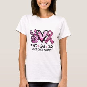 Love Cure Pink Ribbon Cancer Breast Awareness T-Shirt