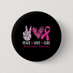 Love Cure Pink Ribbonbreast Cancer Awareness 6 Cm Round Badge