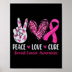 Love Cure Pink Ribbonbreast Cancer Awareness Poster