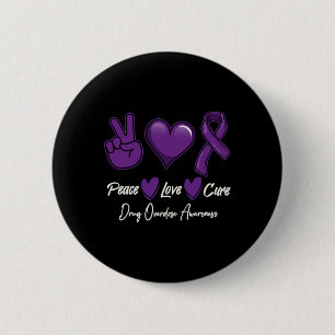 Love Cure Purple Drug Overdose Awareness 6 Cm Round Badge