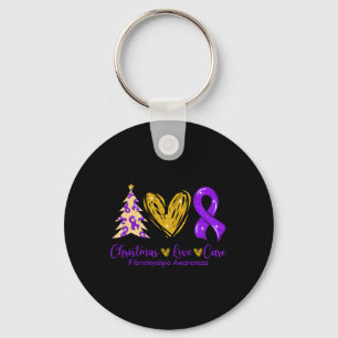 Love Cure Purple Ribbon Fibromyalgia Awareness 1 Key Ring