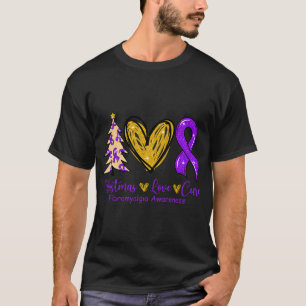 Love Cure Purple Ribbon Fibromyalgia Awareness 1  T-Shirt