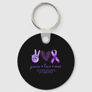 Love Cure Ribbon Leopard Alzheimerheimer Brain Awa Key Ring