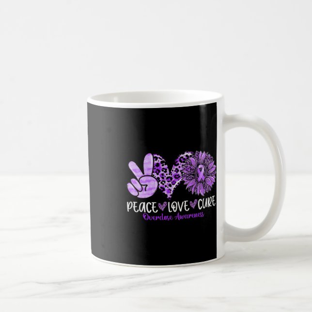 Love Cure Sunflower Leopard Overdose Awareness  Coffee Mug (Right)