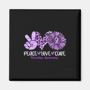 Love Cure Sunflower Leopard Overdose Awareness  Magnet