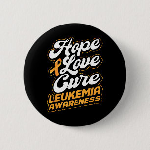 Love Cure Support Leukaemia Awareness Ribbon  6 Cm Round Badge