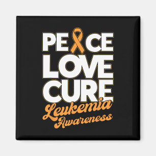 Love Cure Support Leukaemia Awareness Ribbon Magnet