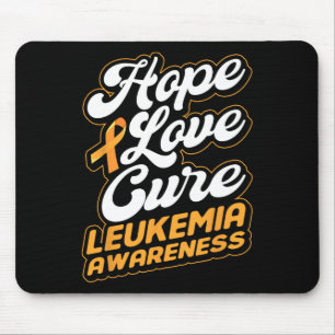 Love Cure Support Leukaemia Awareness Ribbon  Mouse Pad