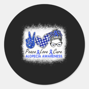 Love Cure Women Alopecia Awareness  Classic Round Sticker