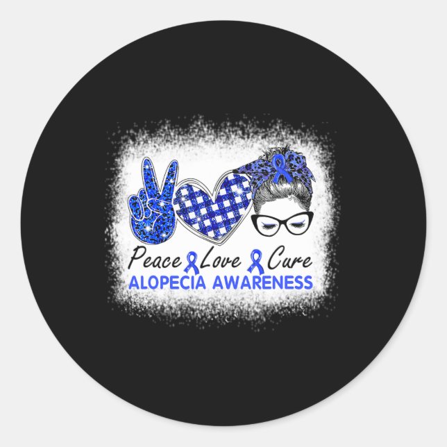 Love Cure Women Alopecia Awareness  Classic Round Sticker (Front)