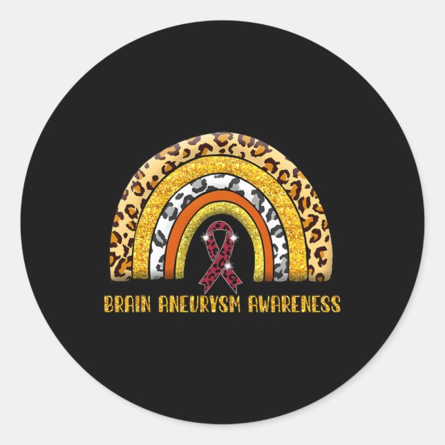 Love Cure Women Brain Aneurysm Awareness  Classic Round Sticker (Front)